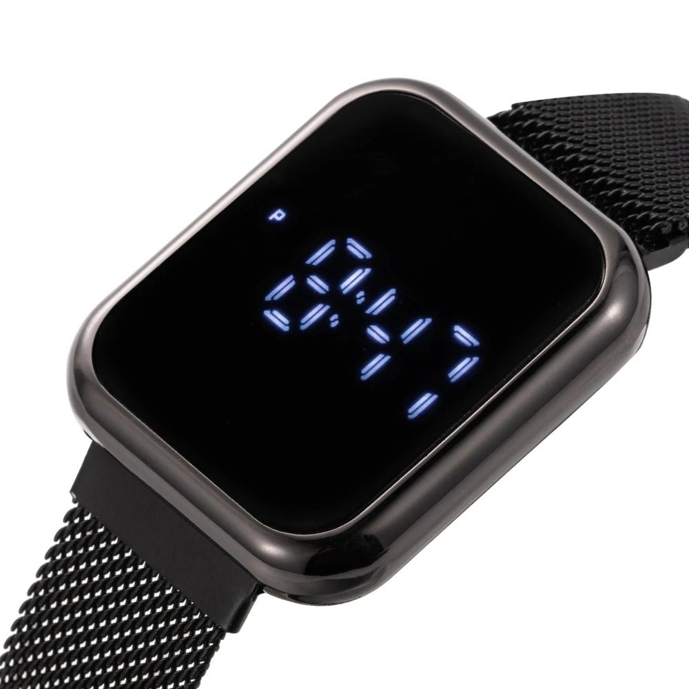 Luxury Digital Couple LED Watch – Stainless Steel Lover Bracelet Set