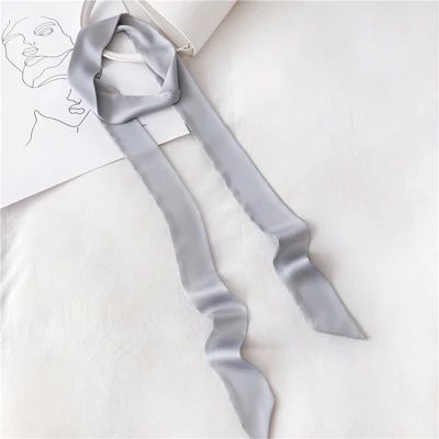 Narrow Long Chiffon Scarf – Solid Color Hair Ribbon, Bag Tie & Choker Streamer