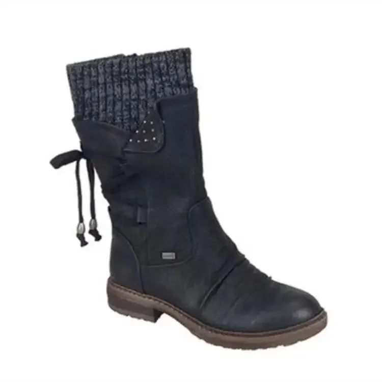 Women's Winter Mid-Calf Snow Boots – Suede Warm Fashion Thigh High Cold Weather Shoes