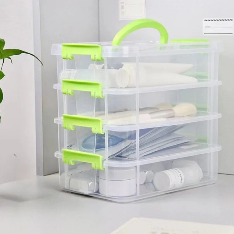 Surface Storage Box 4-Layer Stackable Transparent Storage Box with Partitioned D | Inspire ...