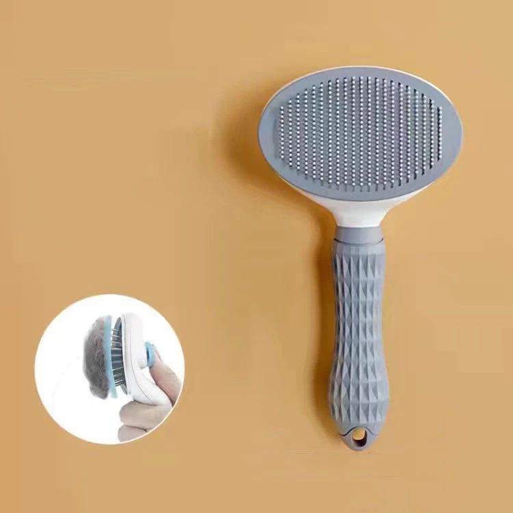 Stainless Steel Pet Grooming Brush – Dog & Cat Hair Deshedding Comb for Long Fur