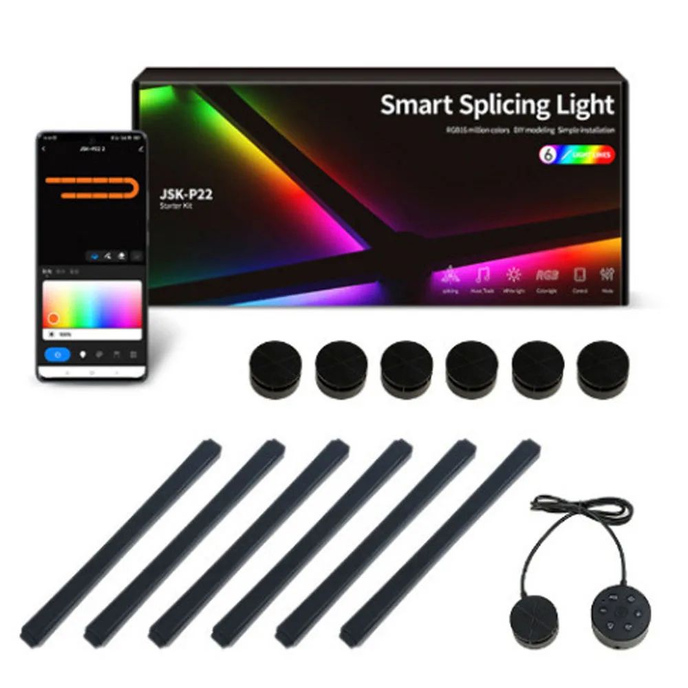 Smart RGB LED Wall Light Bars – WiFi App Controlled Modular Gaming & TV Backlight Lamp
