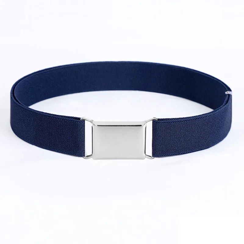 Women's Adjustable Elastic Invisible Waist Belt with Square Buckle - Comfortable Stretch Belt for Jeans & Dresses