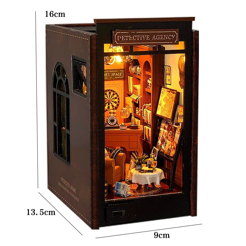DIY Dollhouse Book Nook Kit - Wooden Puzzle Bookshelf Insert Decor