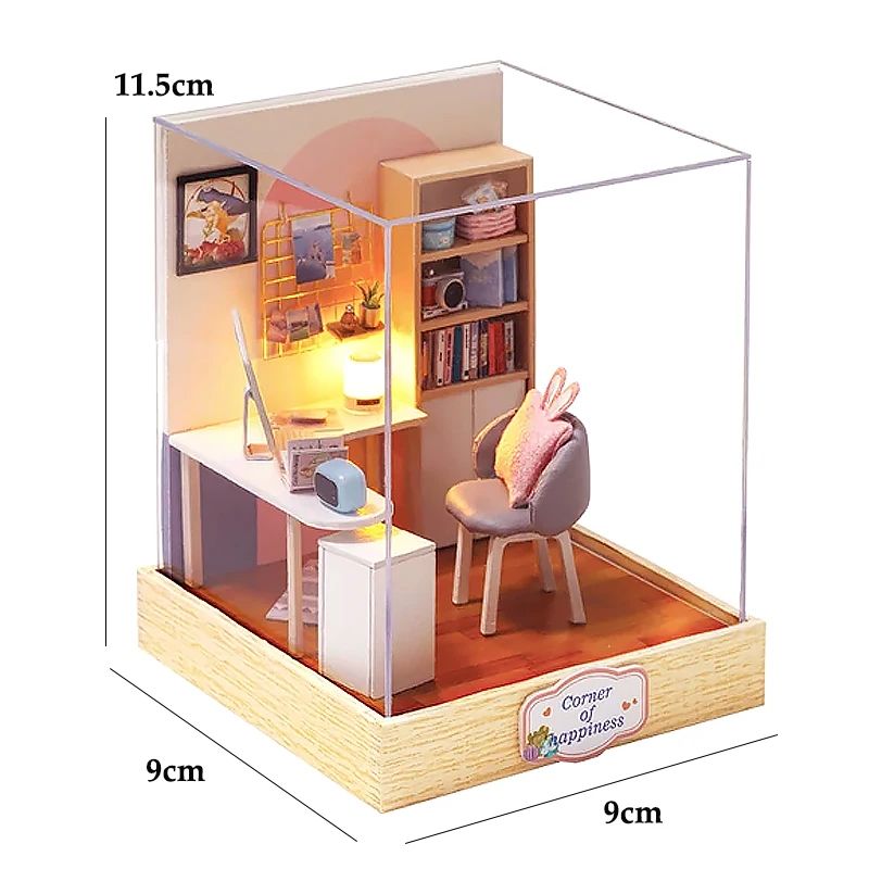 Wooden Flower Garden DIY Book Nook Kit – 3D Puzzle Bookshelf Insert with LED Lights