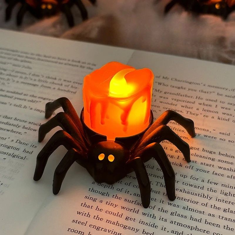 LED Halloween Spider Night Light Decoration – Spooky Party & Haunted House Prop