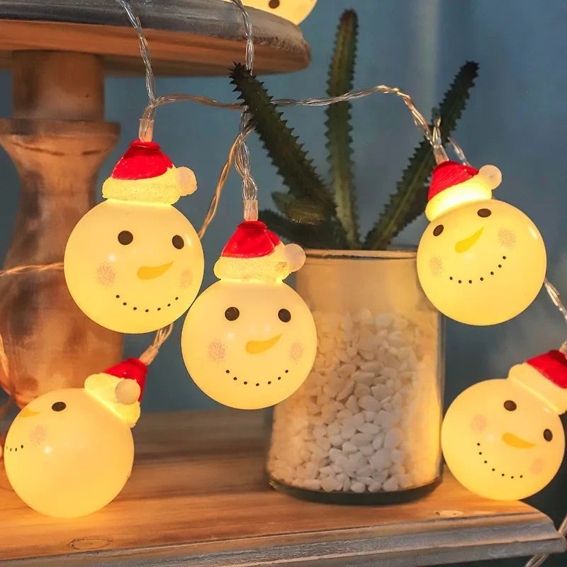 4.9 ft Santa Claus LED String Lights – Battery Powered Christmas Fairy Garland Decoration