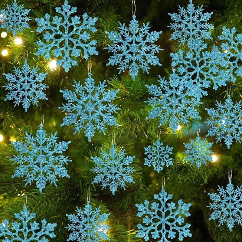 Paper Snowflake Christmas Hanging Ornaments – Winter Tree & Ceiling Decorations for Holiday Home Decor