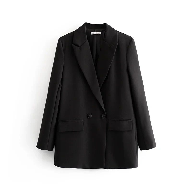 HXAO Women's Double-Breasted Office Blazer – Elegant Notched Collar Business Suit Jacket