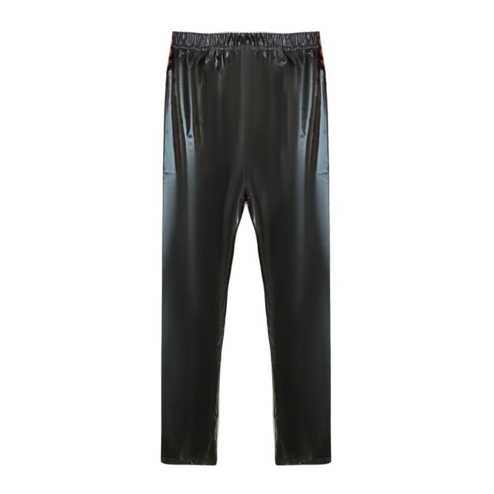 Men's Wet Look Faux Leather Skinny Pants – Slim Fit Clubwear Dance Performance Leggings