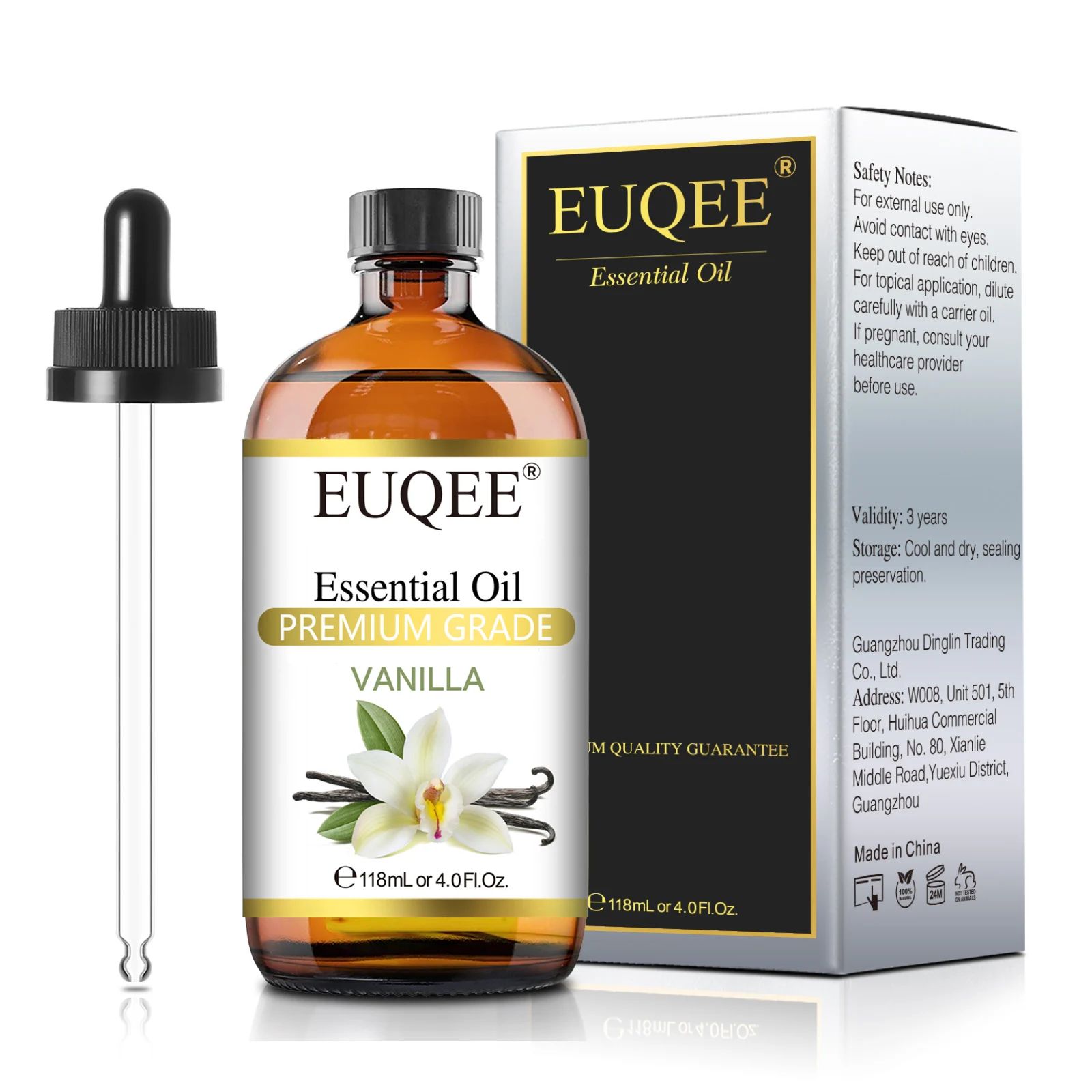 EUQEE 3.99 fl oz Essential Oil with Glass Dropper – Lavender, Jasmine, Eucalyptus, Vanilla & Peppermint Aromatherapy Oil