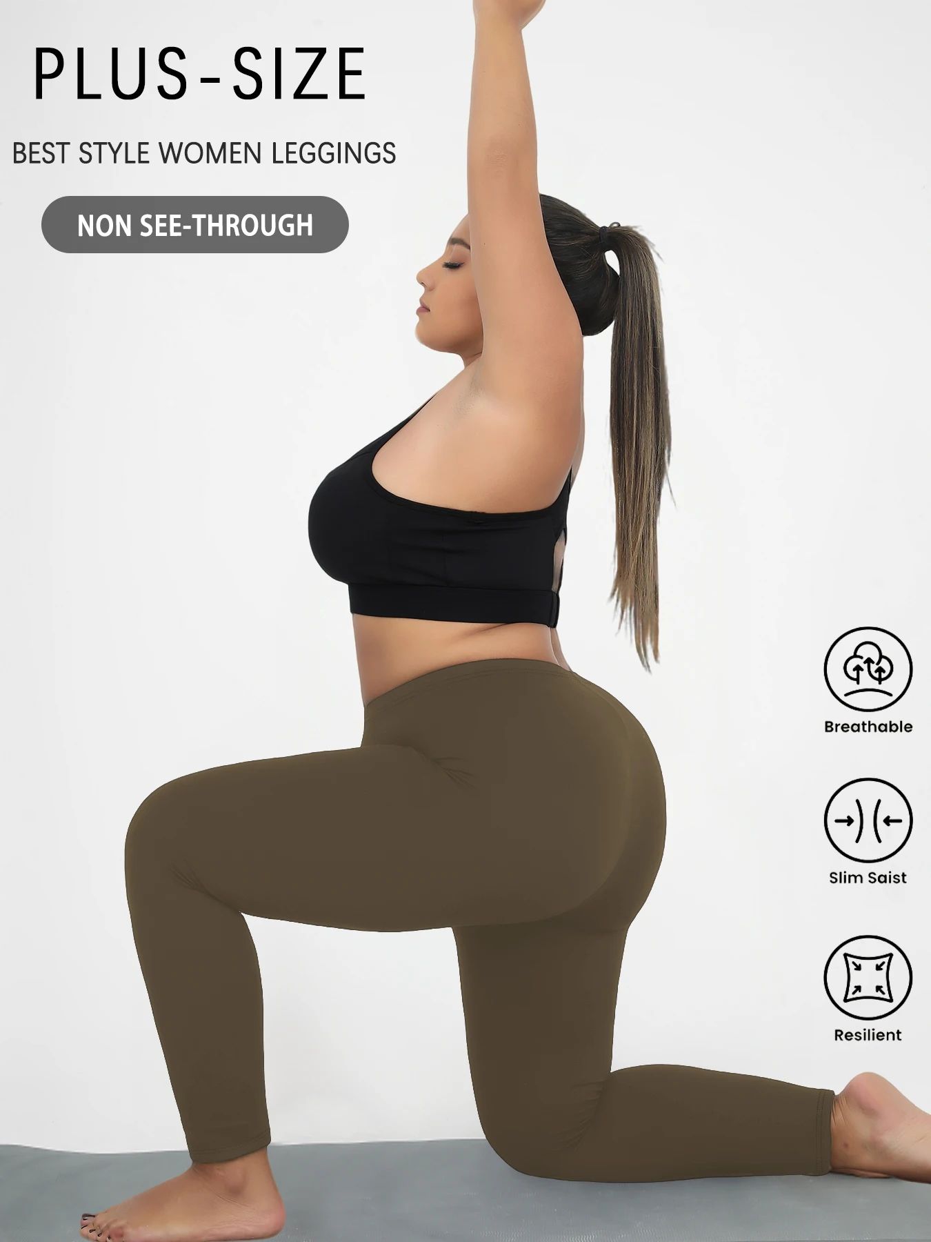 Plus Size Super Soft Athletic Leggings for Women – High Stretch No See Through Workout Running Yoga Pants