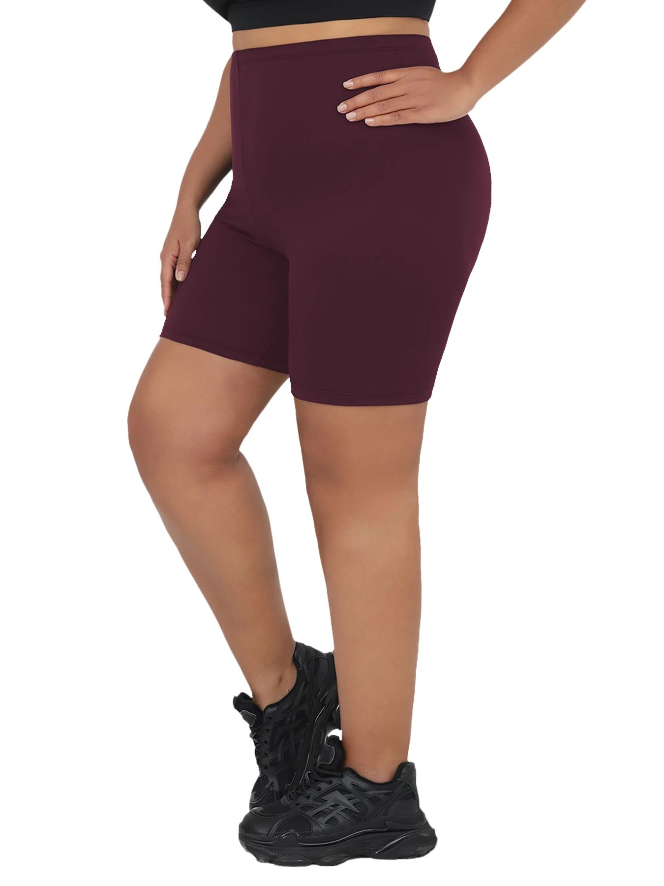 Plus Size Super Soft Biker Shorts for Women – High Stretch No See-Through Yoga & Running Athletic Shorts (6in Inseam)