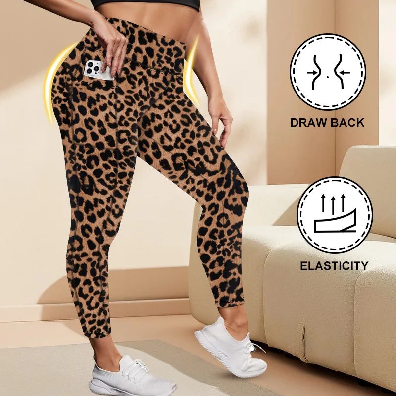 Women's High-Waisted Plus Size Butt-Lifting Yoga Leggings with Pockets – High Stretch Workout & Running Activewear