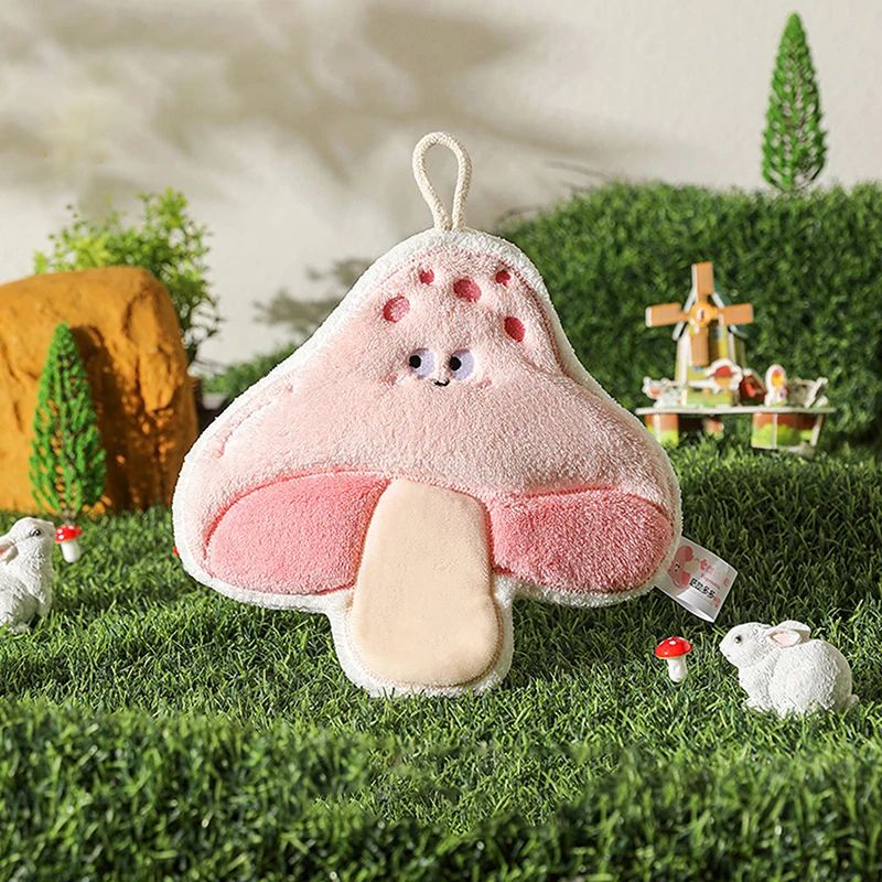 WO-OW Cartoon Vegetable Hand Towel – Coral Velvet Absorbent Hanging Kitchen & Bathroom Wipe Cloth