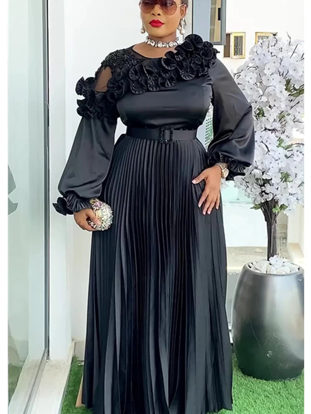 Plus Size African Dashiki Ankara Maxi Dress – Elegant Wedding & Evening Party Gown