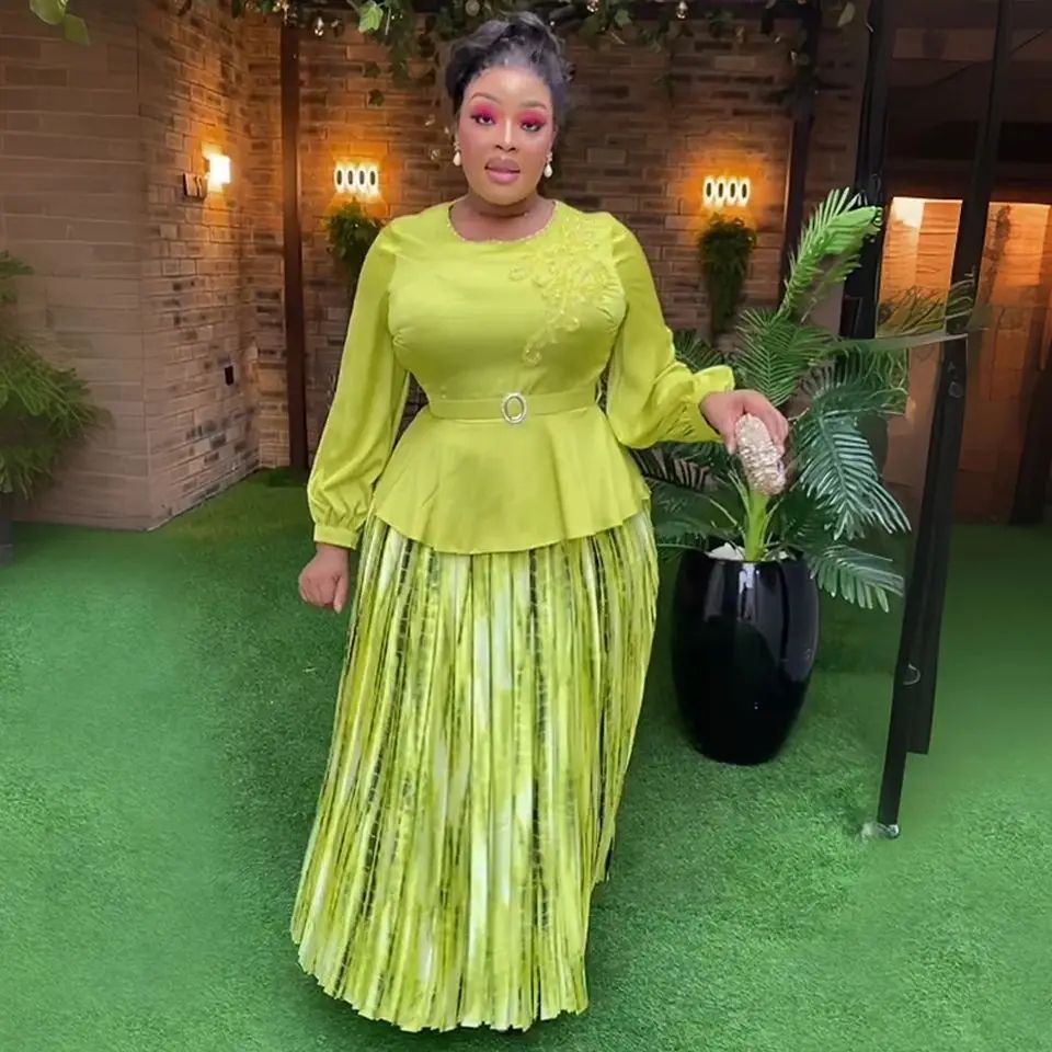 Fashion Plus Size African Dashiki Ankara Lace Maxi Dress – Elegant Wedding & Party Gown