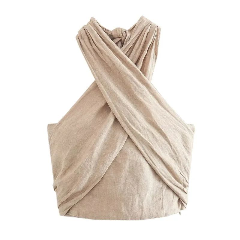 Women's Linen Sleeveless Vest Top â Lightweight Breathable Summer Innerwear European Style