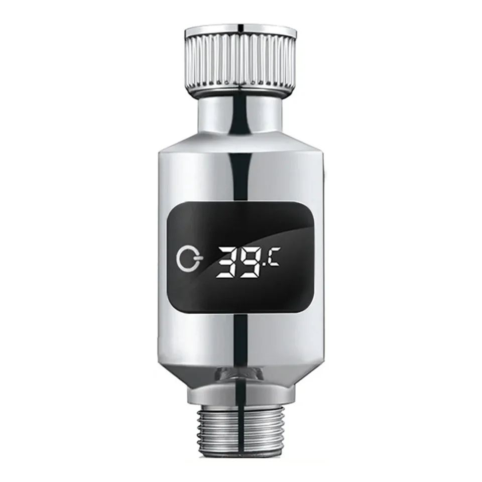 LED Shower Water Thermometer – Digital Temperature Monitor with Power Display & 1/2 in Universal Interface