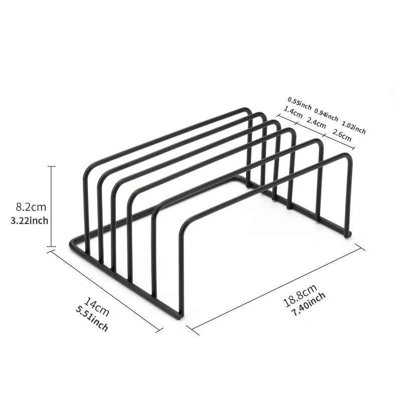 5-Tier Metal Cutting Board Organizer Rack – Space-Saving Kitchen Holder for Boards, Bakeware & Trays