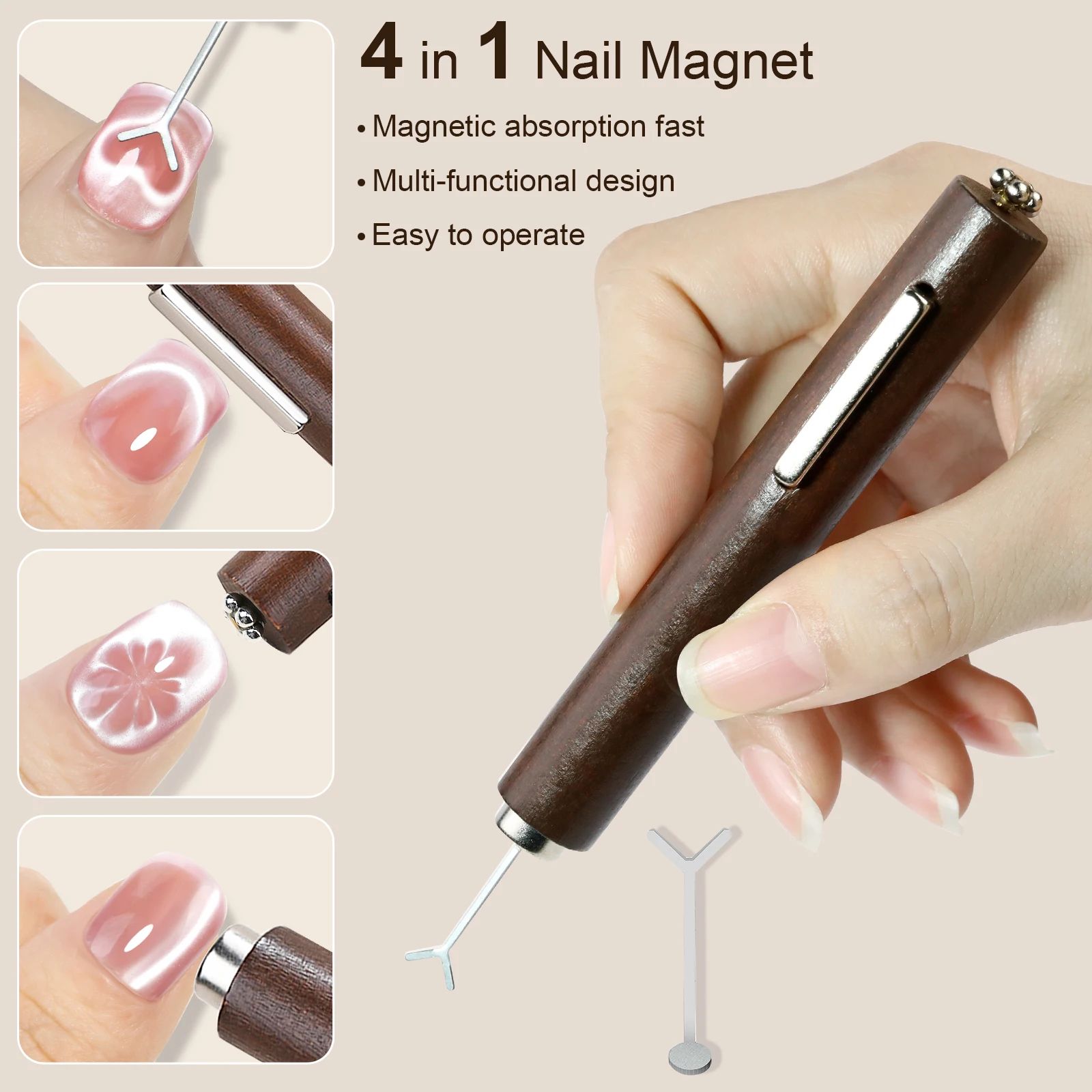 MagnaLine Pro Cat Eye Nail Magnet – 3-in-1 Super Strong Magnetic Nail Art Tool