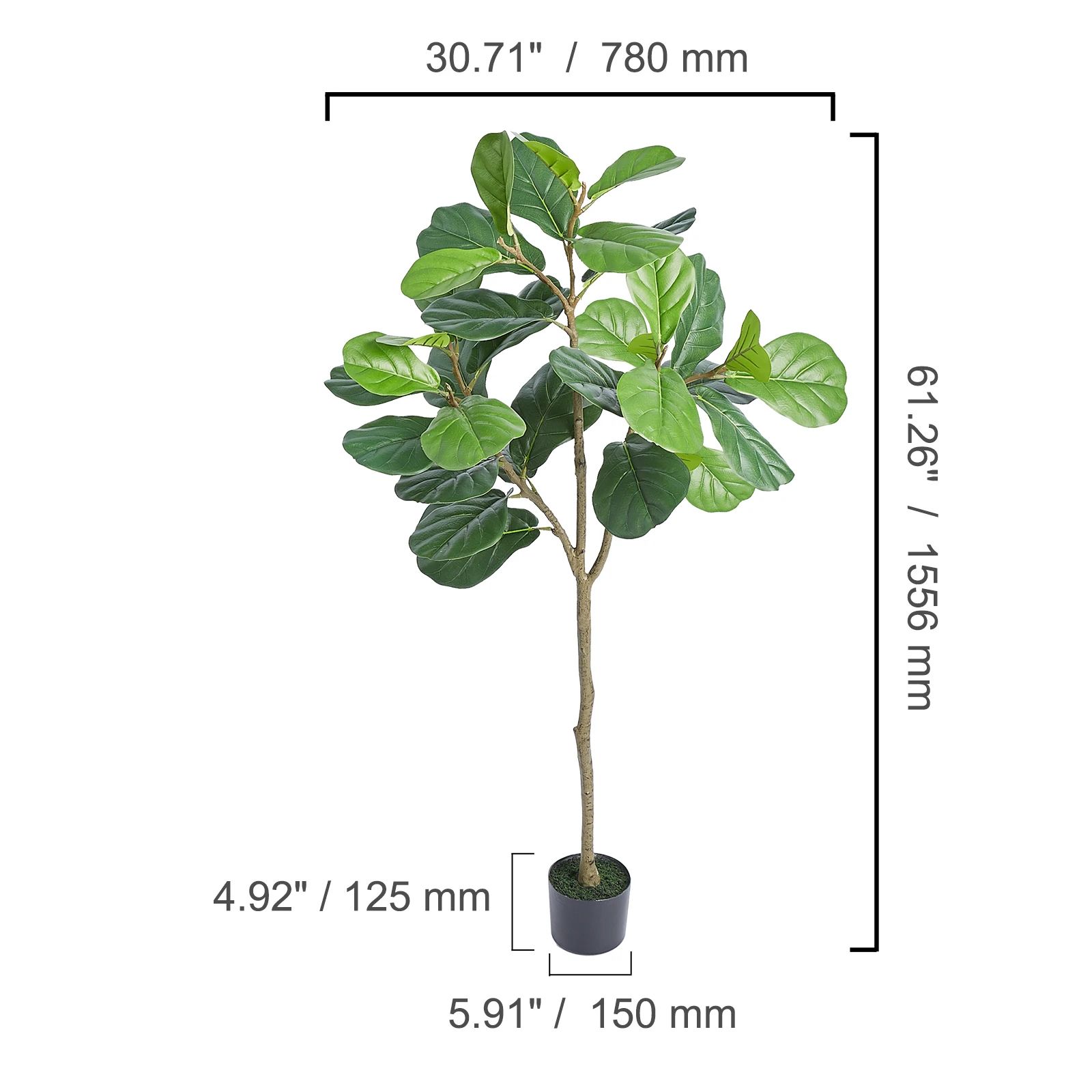 Artificial Olive Tree - Faux Indoor Plant 4/5/6 FT Tall PE Tree Home Decor Low Maintenance