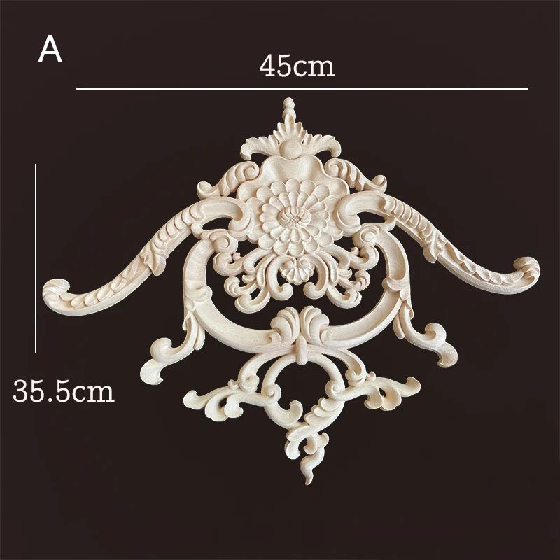 Wood Corner Appliques - Carved Floral Wood Onlays for Furniture & Wall Decor DIY Vintage Trim