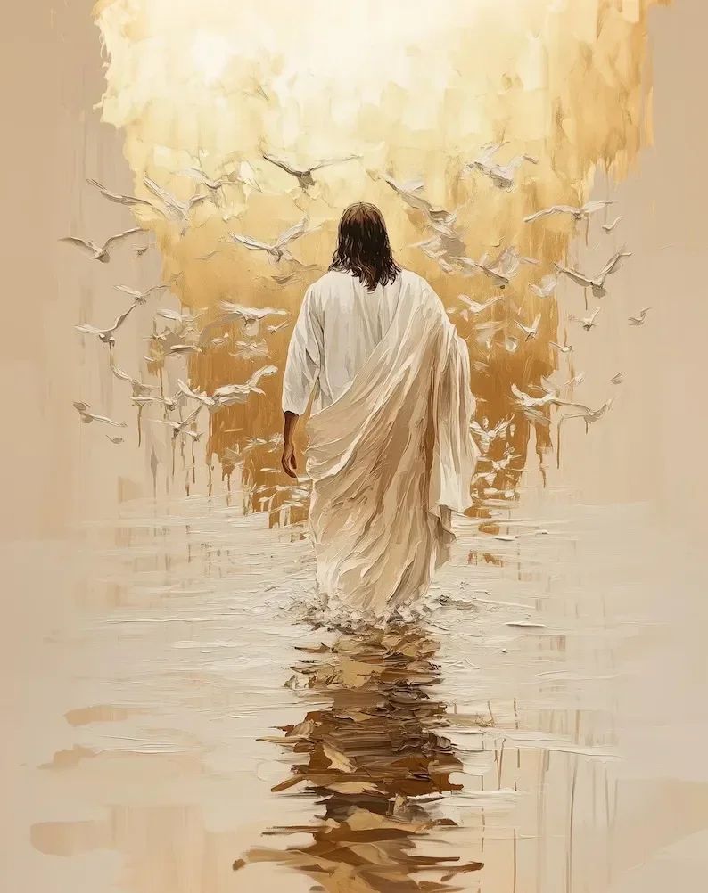 Sacred Heart Jesus Canvas Wall Art - Holy Trinity Christian Religious Poster Decor