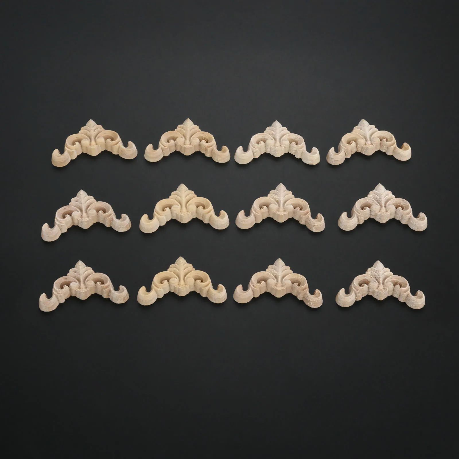 Decorative Wood Carved Appliques 16pcs – Vintage Floral Wooden Decal for Furniture & Wall Decor