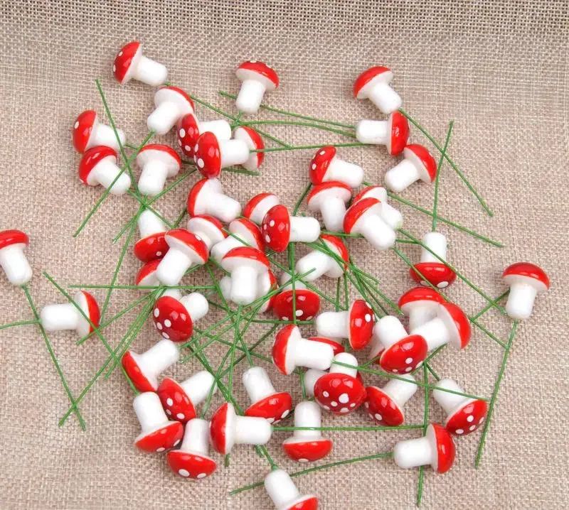 Mini Red Mushroom Fairy Garden Decor – Foam Miniature Mushrooms for DIY Terrarium & Bonsai Crafts