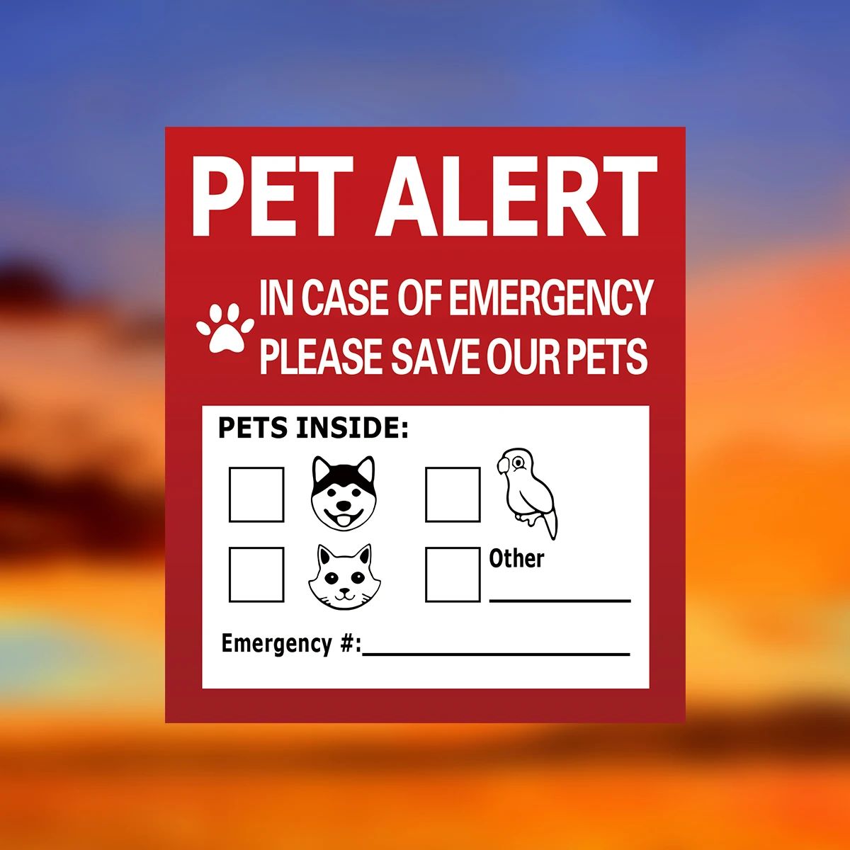 Window Alert Stickers Pet Alert Window Stickers – Emergency Rescue Static Cling De | Inspire ...