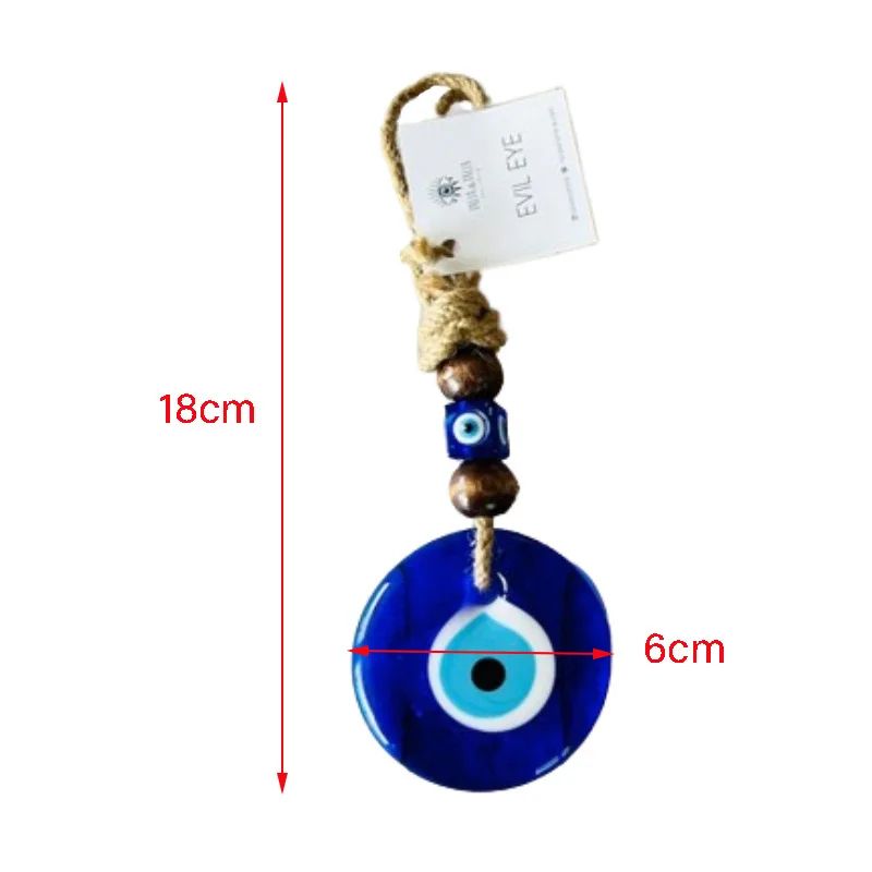 Turkish Evil Eye Macrame Wall Hanging – Nazar Protection Charm Rearview Mirror & Home Decor