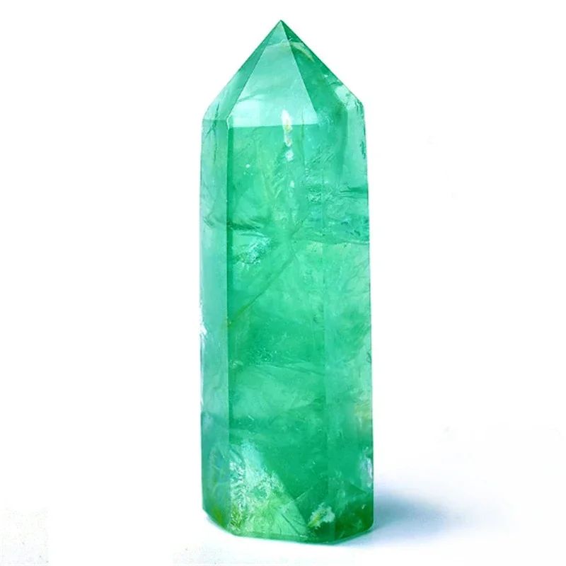 Natural Green Fluorite Crystal Wand - Polished Healing Obelisk Quartz Point for Energy, Meditation & Home