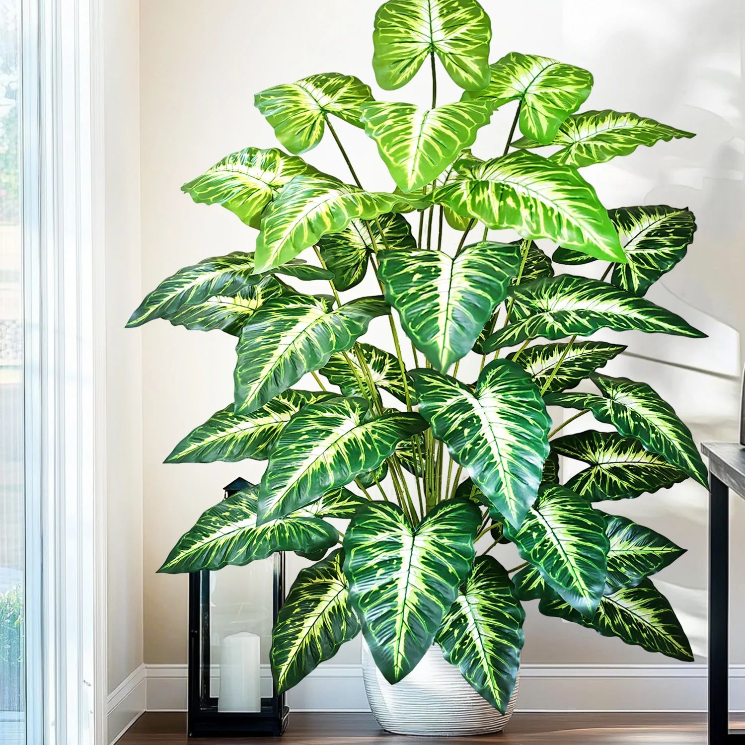 Tall Artificial Calla Lily & Tropical Leaf Plant - Realistic Faux Flower Decor for Home & Event Styling