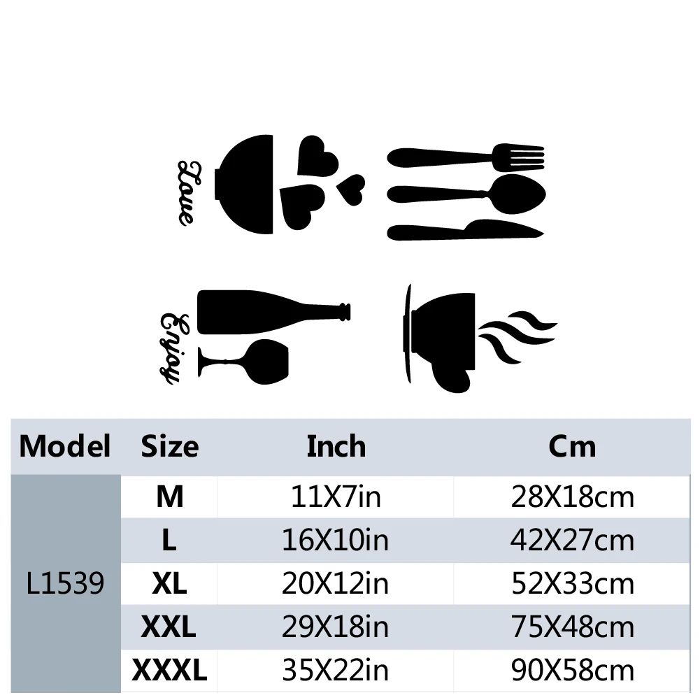 Modern Tableware & Food Vinyl Wall Sticker – Matte Kitchen Wallpaper Decor for Home & Restaurant