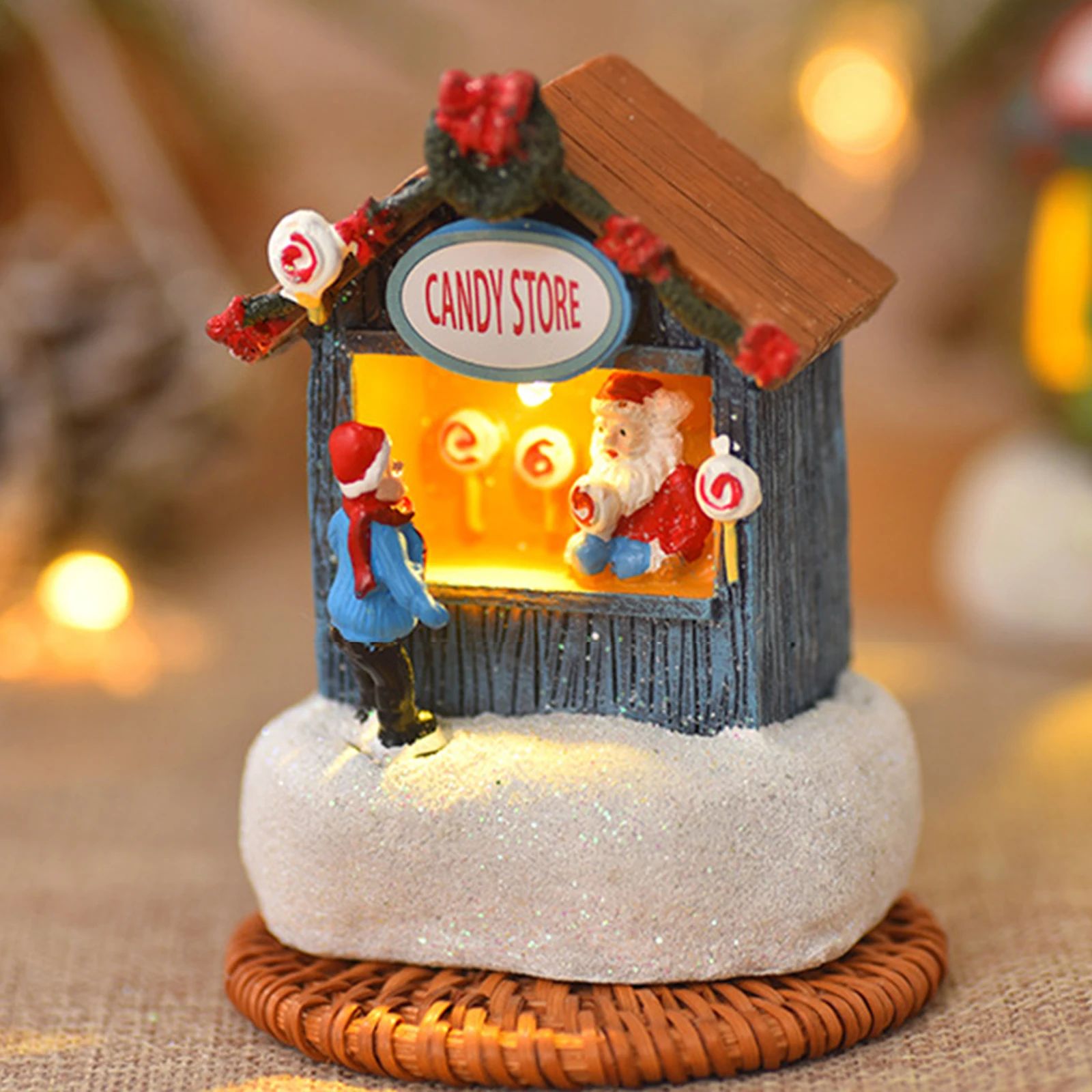 Festive Glow LED Christmas Village House – Musical Light-Up Holiday Desktop Decoration