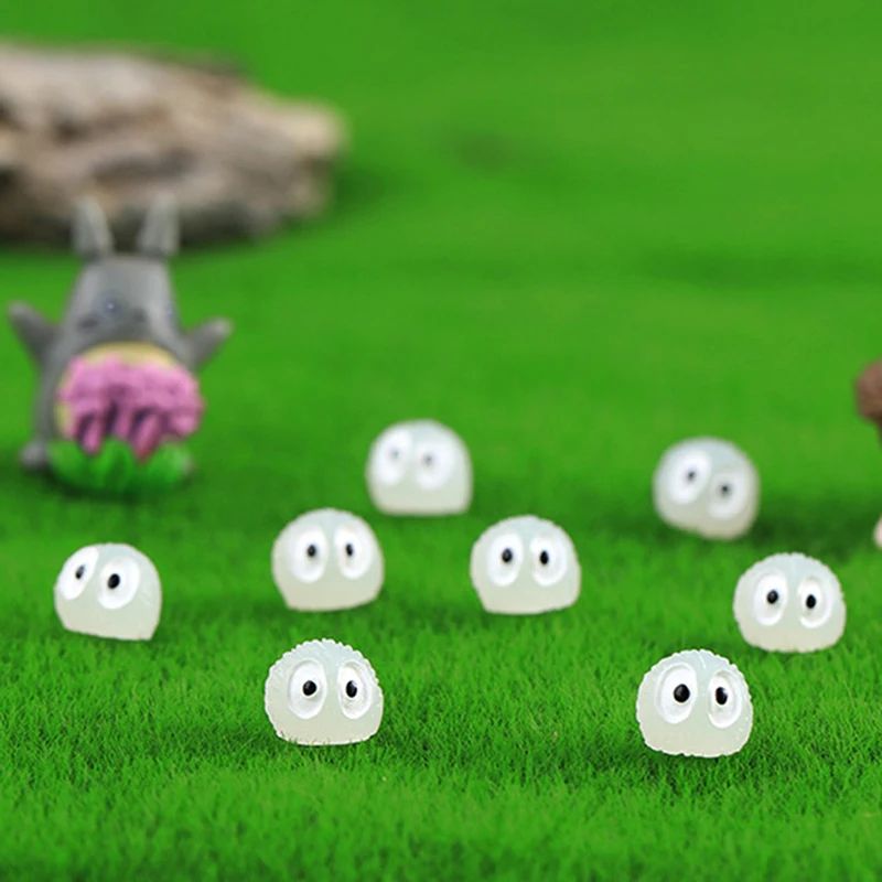 10pcs Glowing Dust Elf Miniature Resin Ornaments – Kawaii Fairy Garden Micro Landscape Decor