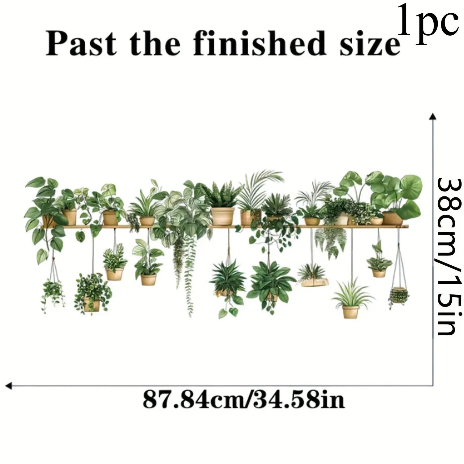 Floral Shelf Wall Stickers – Decorative Potted Plant Decals for Living Room & Bedroom