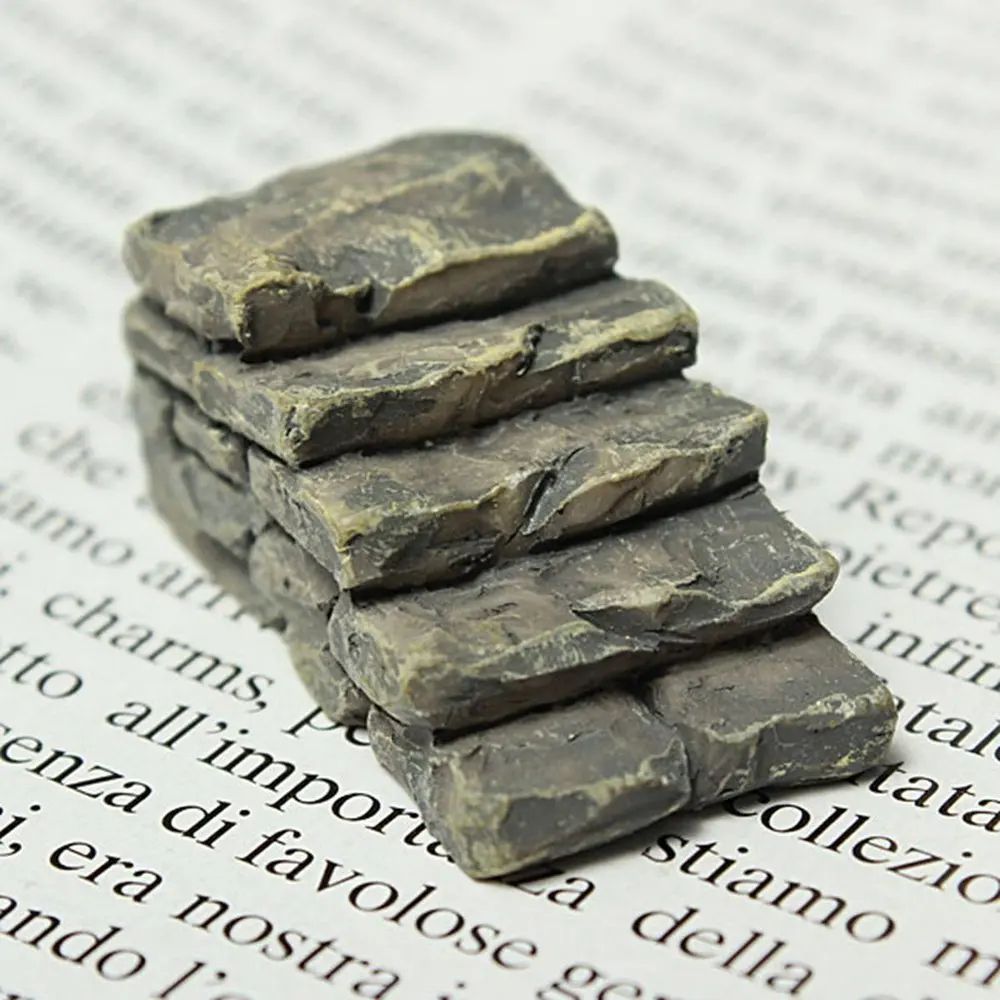 Mini Artificial Stone Step Fairy Garden Decor – DIY Micro Landscape Miniature Pathway Ornament
