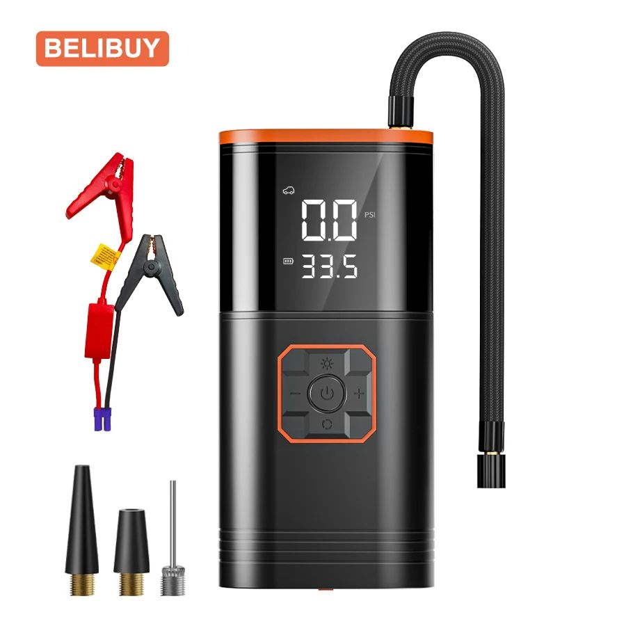 Portable Tire Inflator Air Compressor – Wireless Car Tire Pump with LCD Display & Auto Shut-Off