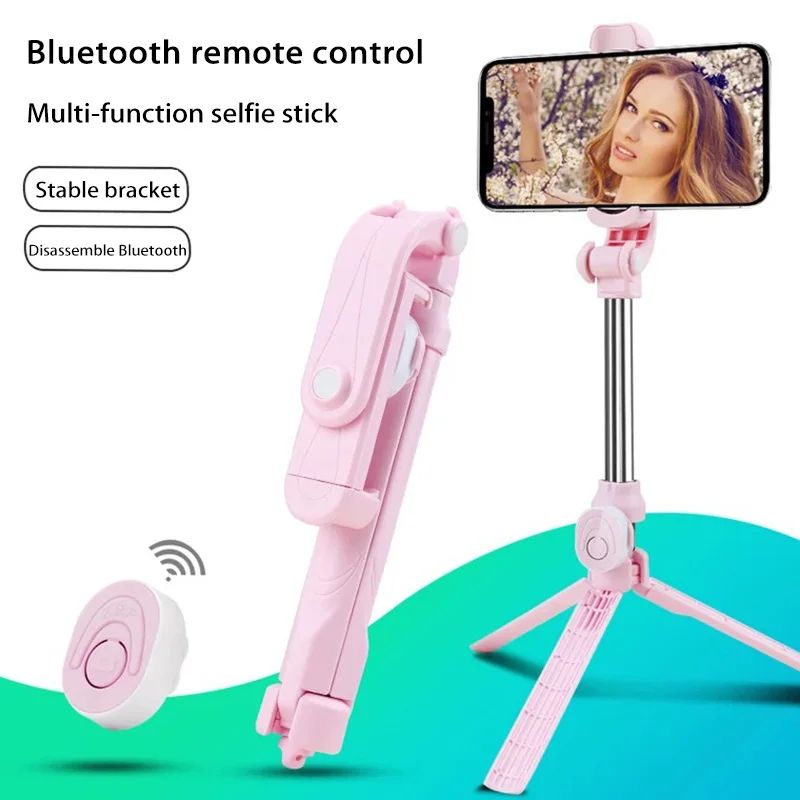 Portable Wireless Selfie Stick Tripod with Bluetooth Remote for iPhone & Android