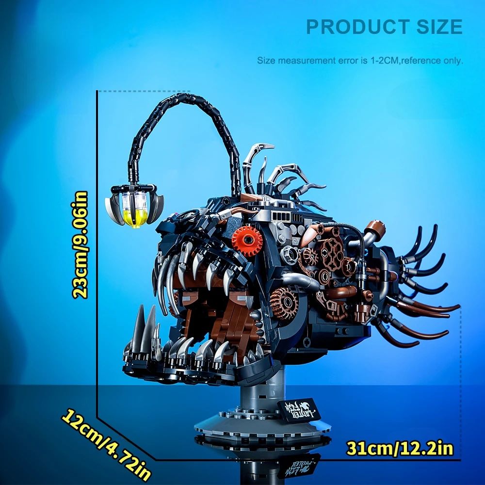 MOC Mechanical Lantern Fish Building Blocks – DIY Bricks Toy Set Compatible with Lego