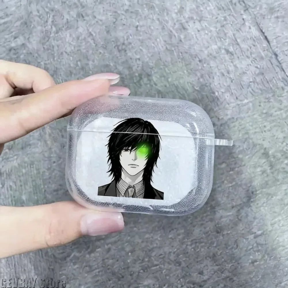 Death Note Anime TPU AirPods Case – Clear Protective Cover for AirPods 4, 3 & Pro Featuring Light Yagami & Teru Mikami