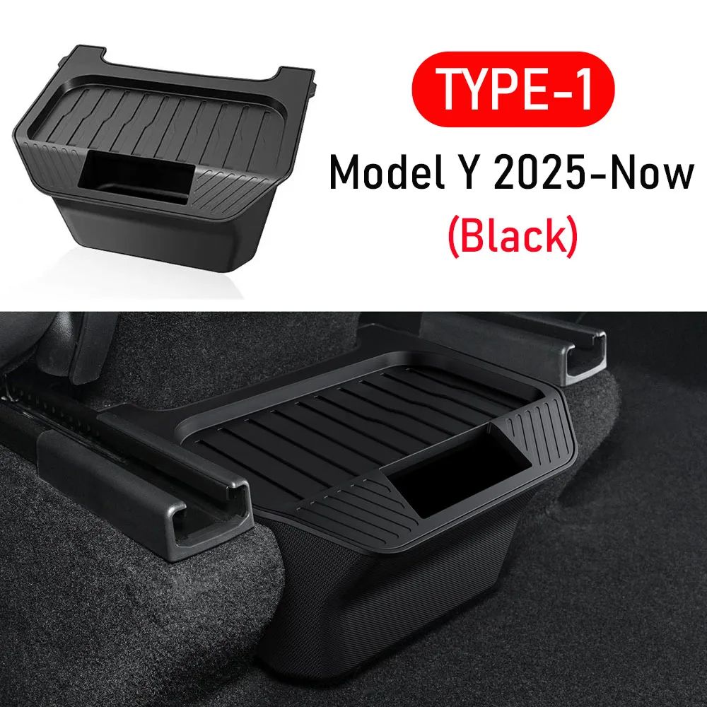 Rear Seat Storage Box for Tesla Model Y Juniper 2025–2026 – Backseat Organizer & Trash Bin Console Accessory
