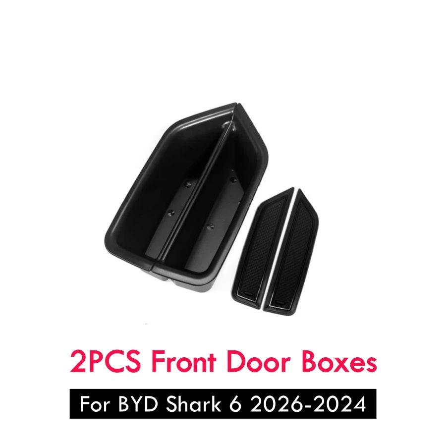2pcs BYD Shark 6 Front Door Handle Storage Organizer Trays – ABS Interior Storage Box 2024-2026