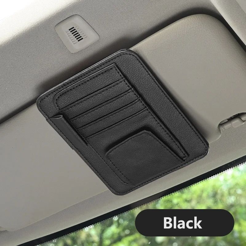 Multi-Functional Car Sun Visor Organizer Clip – ID Card Holder, Glasses Clip & Cash Storage Bag
