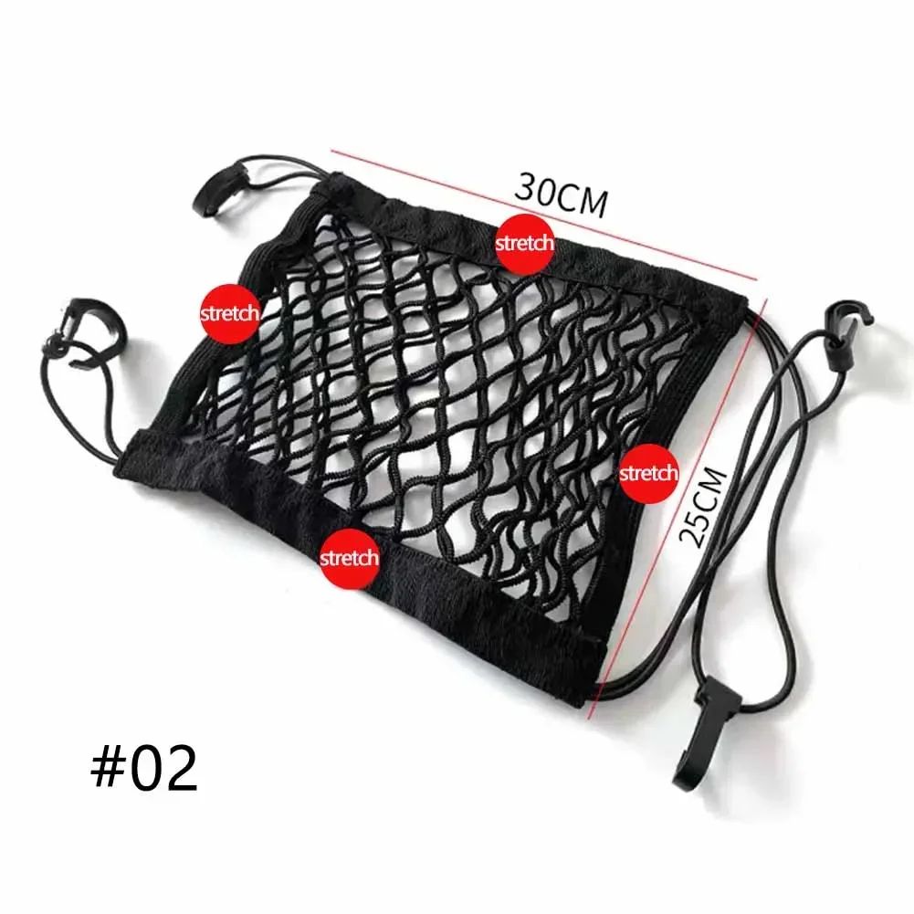 3-Layer Car Seat Back Mesh Organizer Net – Universal Storage Barrier & Pet Safety Pocket