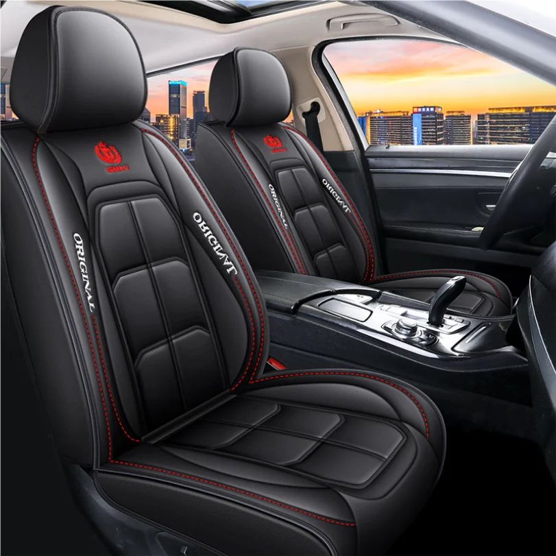 Universal Full Surround Leather Car Seat Cushion Cover โ Breathable All-Season Wear-Resistant Seat Protector