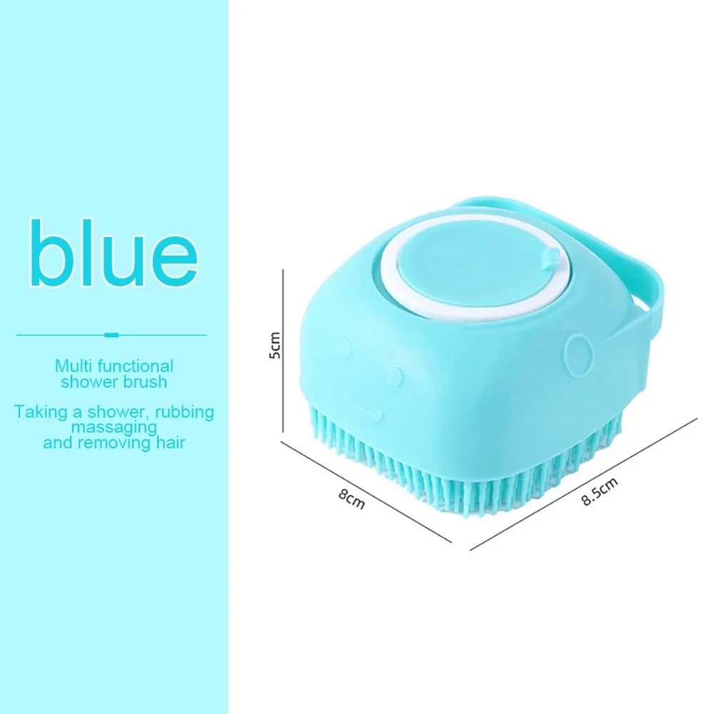 Silicone Pet Bath Brush – Soft Foaming Dog & Cat Massage Grooming Brush for Bathing