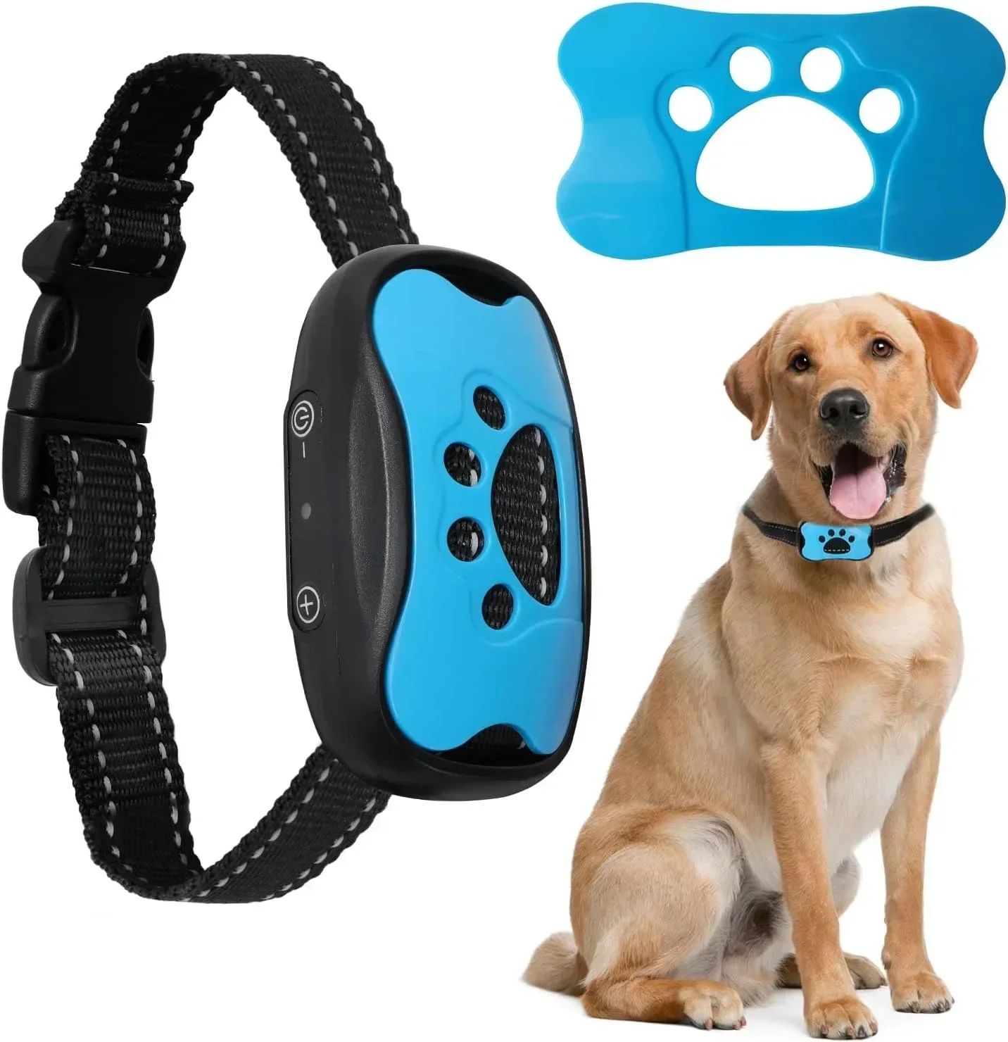 Ultrasonic Anti-Bark Dog Collar – USB Rechargeable Bark Control Training Collar with Vibration
